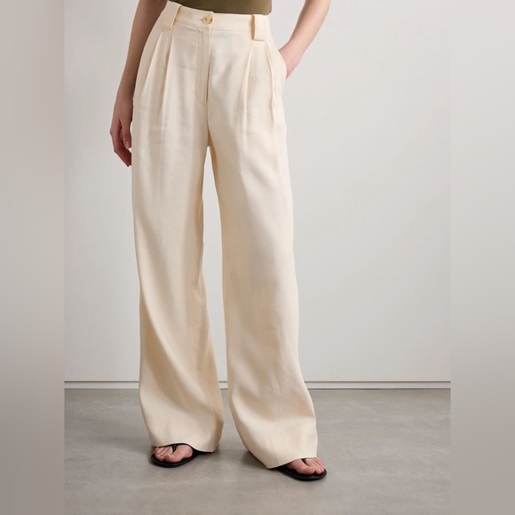 New! A.L.C. Tommy II Cream Pleated Wide-Leg Relaxed Women's Trousers 🤍 size 6 - Picture 7 of 13